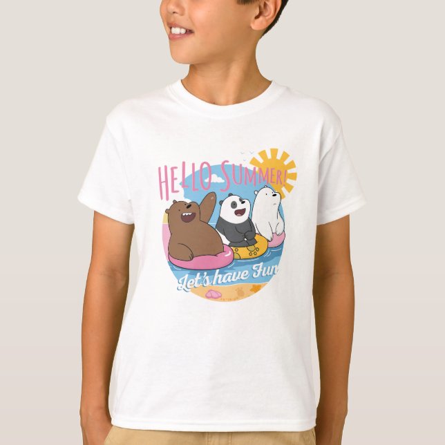 We Bare Bears - Hello Summer! Let's Have Fun T-Shirt (Front)