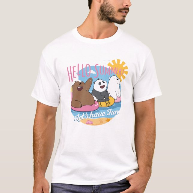 We Bare Bears - Hello Summer! Let's Have Fun T-Shirt (Front)