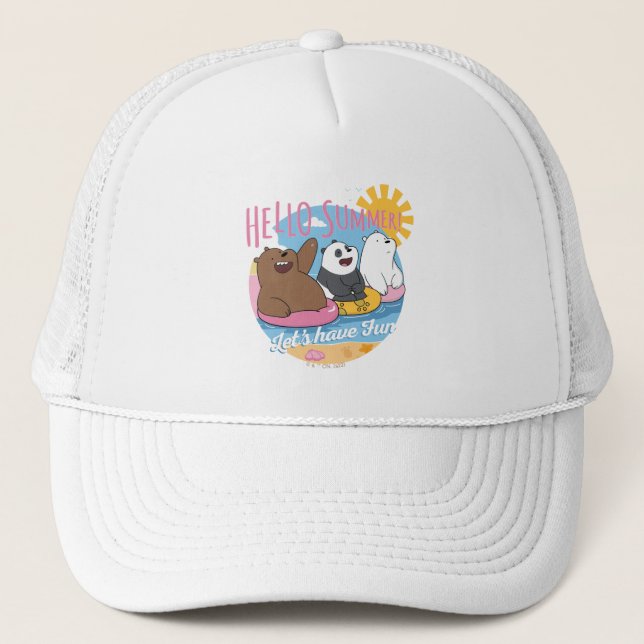 We Bare Bears - Hello Summer! Let's Have Fun Trucker Hat (Front)