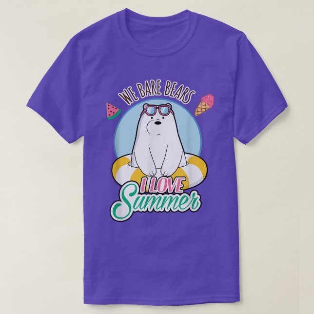 We Bare Bears Ice Bear Loves Summer  T-Shirt (Design Front)