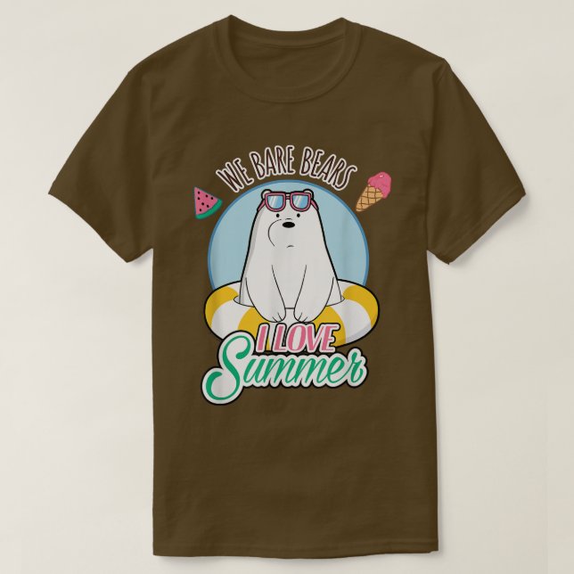 We Bare Bears Ice Bear Loves Summer  T-Shirt (Design Front)