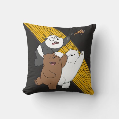 We Bare Bears _ Last Pizza Slice Throw Pillow