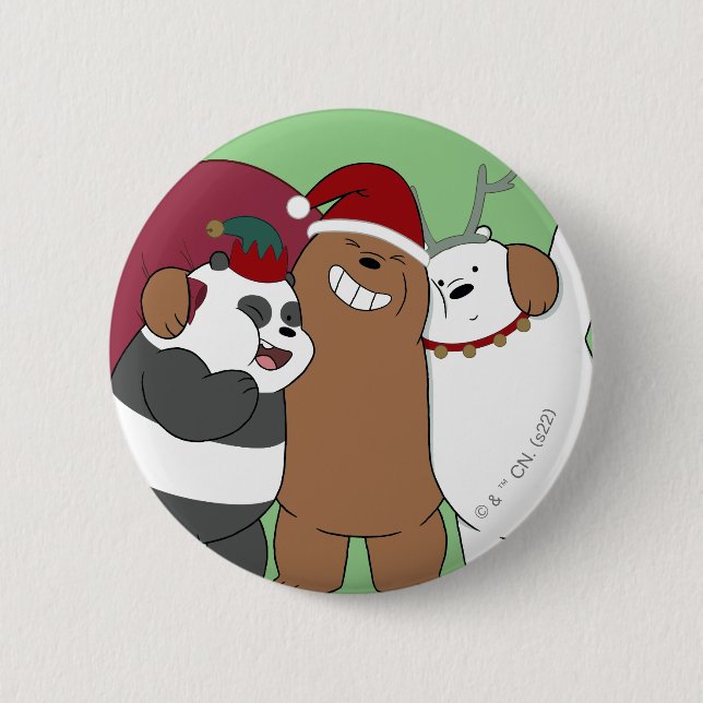 We Bare Bears - Season's Greetings Button (Front)