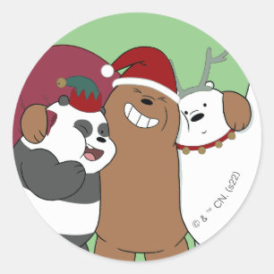 We Bare Bears - Season's Greetings Classic Round Sticker