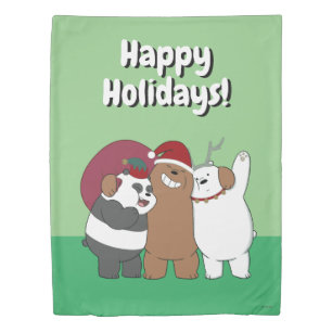 We Bare Bears - Season's Greetings Duvet Cover