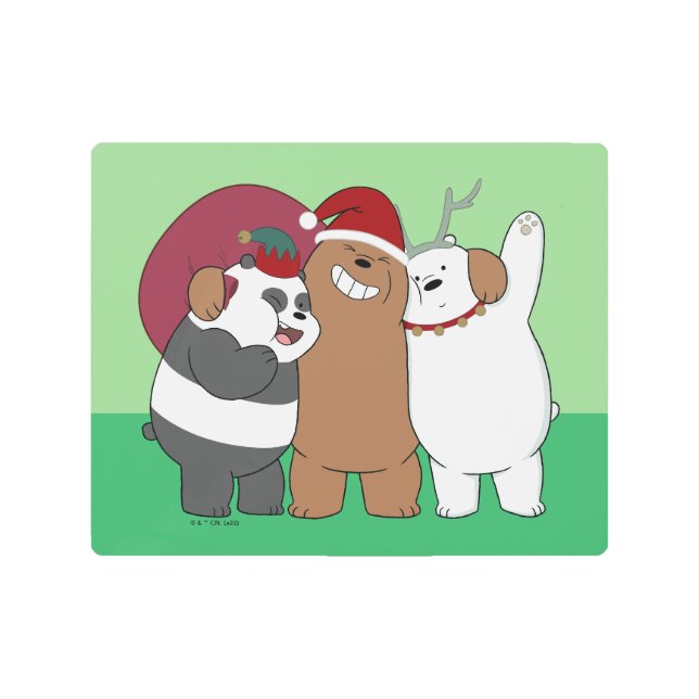 We Bare Bears - Season's Greetings Metal Print (Front)