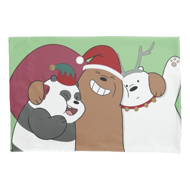 We Bare Bears - Season's Greetings Pillow Case (Front)