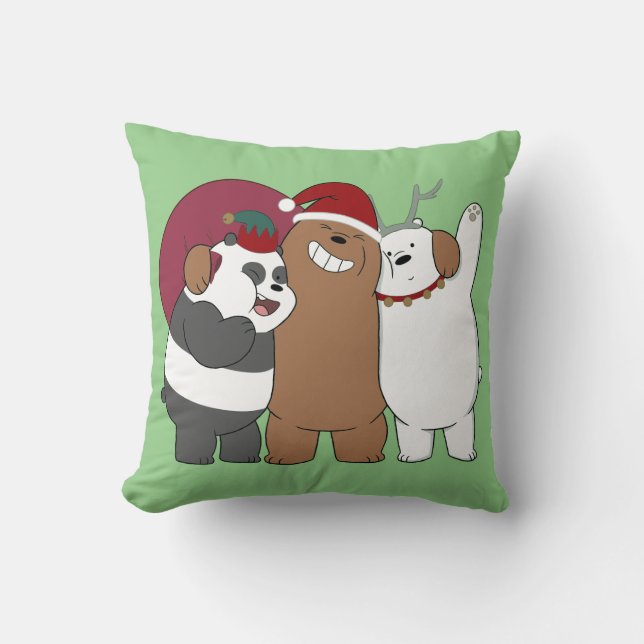 We Bare Bears - Season's Greetings Throw Pillow (Front)