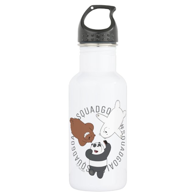 We Bare Bears - #SquadGoals Stainless Steel Water Bottle (Front)