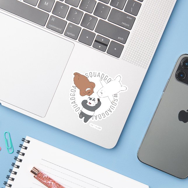 We Bare Bears - #SquadGoals Sticker (Laptop w/ iPhone)