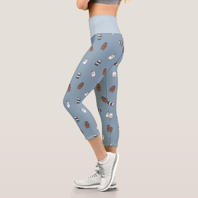 We Bare Bears - Sunglass Bears Pattern Capri Leggings (Left)