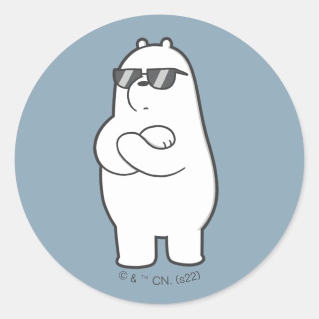 We Bare Bears - Sunglass Bears Pattern Classic Round Sticker (Front)