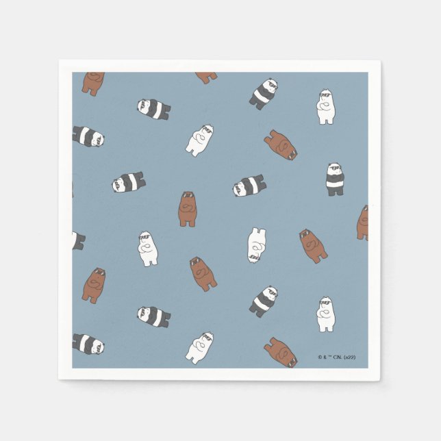 We Bare Bears - Sunglass Bears Pattern Napkins (Front)
