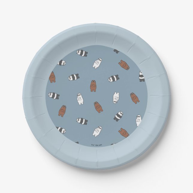 We Bare Bears - Sunglass Bears Pattern Paper Plates (Front)