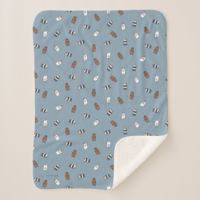 We Bare Bears - Sunglass Bears Pattern Sherpa Blanket (Front)