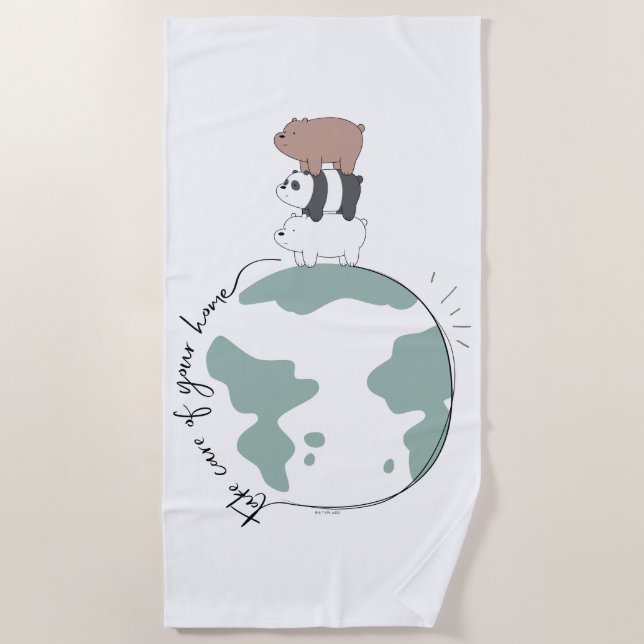 We Bare Bears - Take Care of Your Home Beach Towel (Front)
