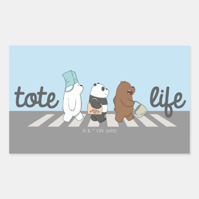 We Bare Bears - Tote Life! Rectangular Sticker (Front)
