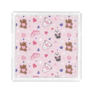 We Bare Bears - Valentine Hearts Pattern Acrylic Tray