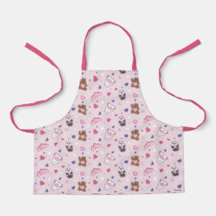 We Bare Bears - Valentine Hearts Pattern Apron