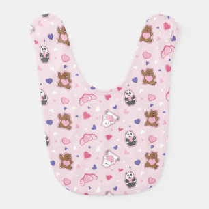 We Bare Bears - Valentine Hearts Pattern Baby Bib