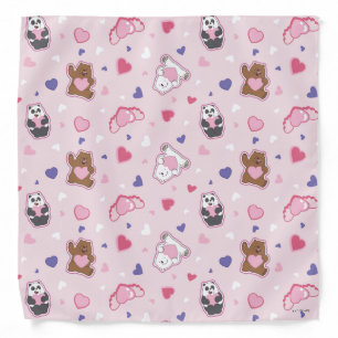We Bare Bears - Valentine Hearts Pattern Bandana