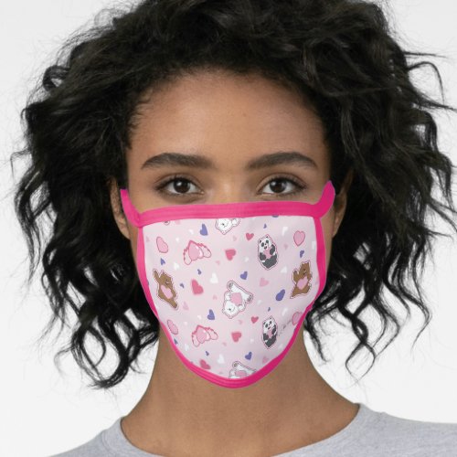 We Bare Bears _ Valentine Hearts Pattern Face Mask