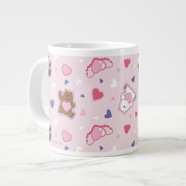 We Bare Bears - Valentine Hearts Pattern Giant Coffee Mug (Front Left)