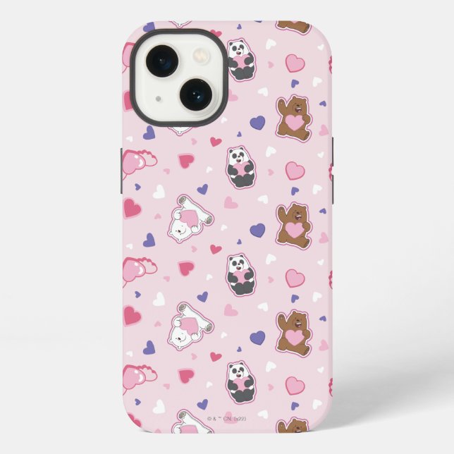 We Bare Bears - Valentine Hearts Pattern Iphone Case (Back)