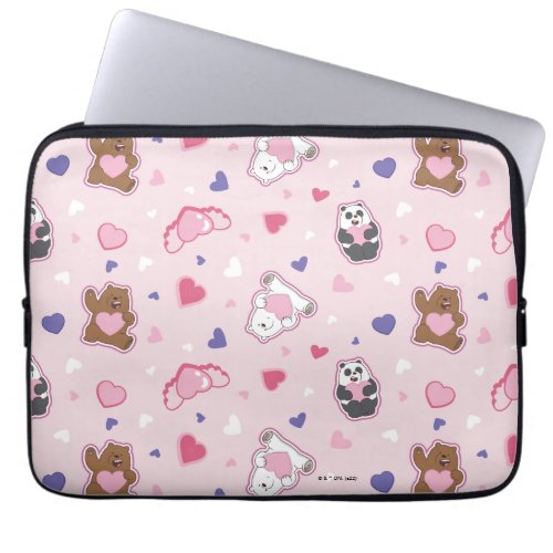 We Bare Bears _ Valentine Hearts Pattern Laptop Sleeve