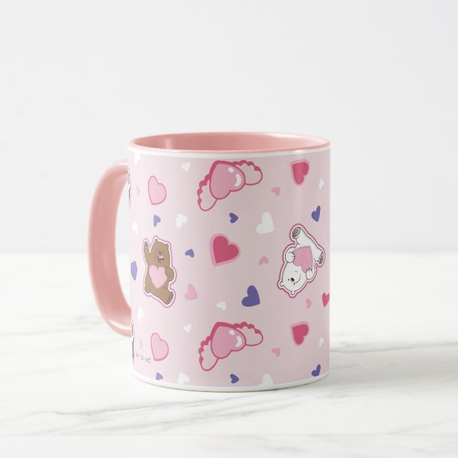 We Bare Bears - Valentine Hearts Pattern Mug (Front Left)