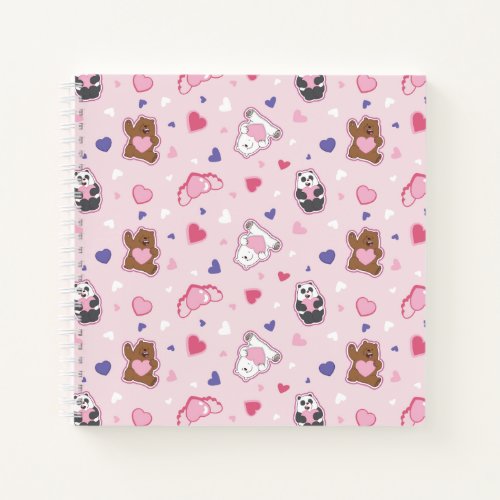 We Bare Bears _ Valentine Hearts Pattern Notebook