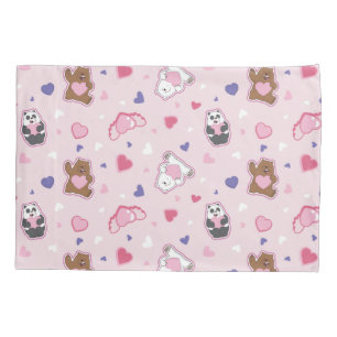 We Bare Bears - Valentine Hearts Pattern Pillow Case