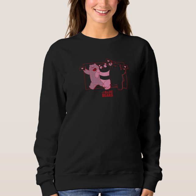 We Bare Bears Valentine's Day Outline Group Shot P Sweatshirt (Front)