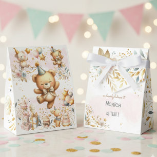 We bearly believe, royal tedddy bear kids birthday favor boxes