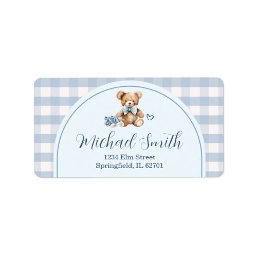 We Bearly Wait Bear Baby Shoes Baby Shower Address Label