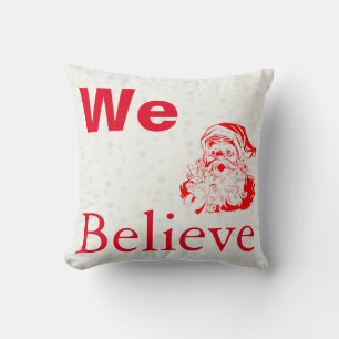 WE BELIEVE Christmas Throw Pillow