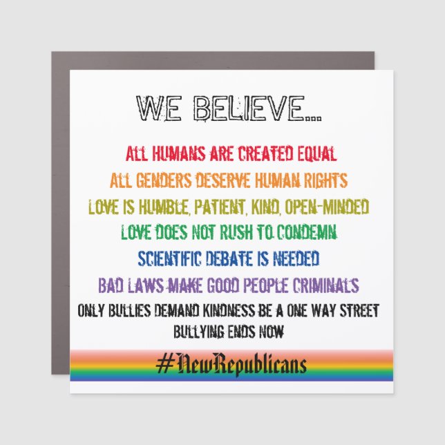 We Believe II Car Magnet (Front)