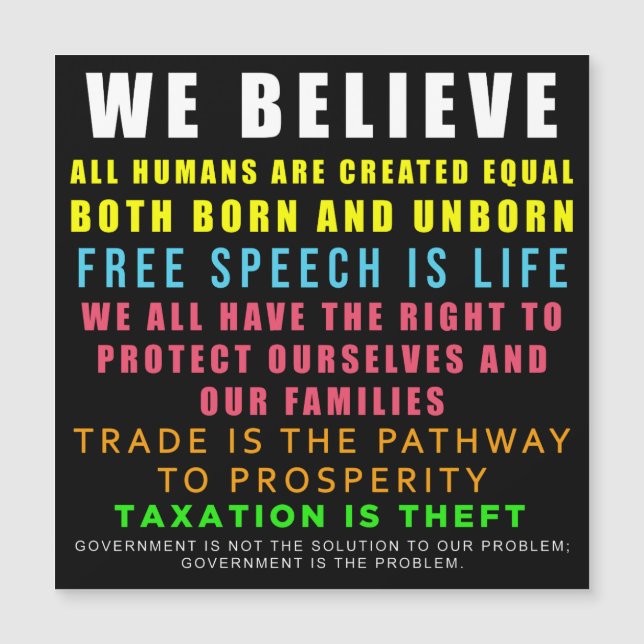 We Believe Magnet (Front)