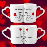 We Belong Together Cute Stick Figures Gay Coffee Mug Set<br><div class="desc">Celebrate your love with this adorable stick figure couple's mug set with heart-shaped handles, perfect for sharing those special moments together. These charming mugs feature a cute gay stick figure couple holding red heart balloons, symbolizing the bond that ties you together, making these mugs an ideal gift for anniversaries, weddings,...</div>