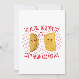 We Belong Together Like Coco Bread and Patties Holiday Card