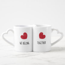 We Belong Together Mug Set | Romantic Heart Coffee