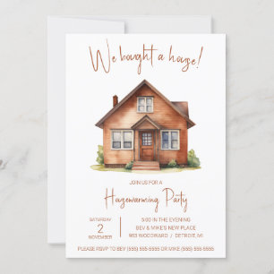We Bought a House! Cute Watercolor Housewarming Invitation
