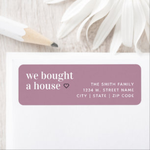 We Bought a House Simple Heart Return Address Labe Label