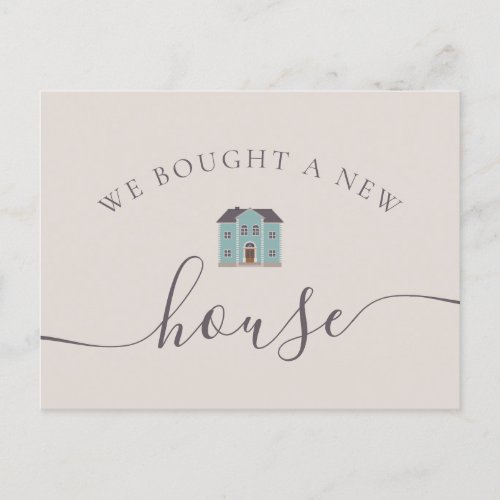 We Bought A New House Cream  Teal Announcement