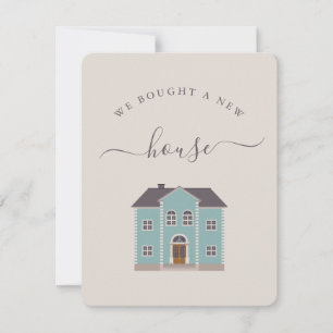 We Bought A New House Cream & Teal Announcement