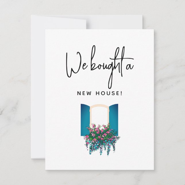 We Bought A New House Flower Box New Address Card (Front)