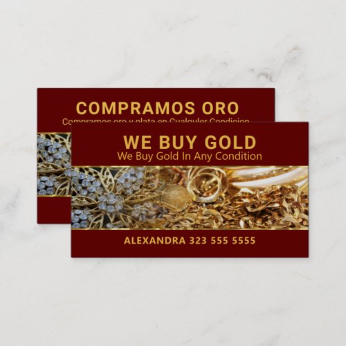 We Buy Gold Custom Typography Business Card