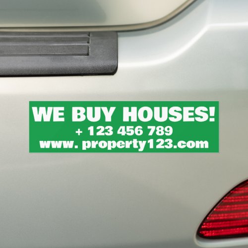 WE BUY HOUSES  PROPERTY SELLING BUMPER STICKER