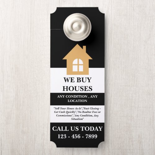 We Buy Houses Real Estate Entrepreneur Door Hanger