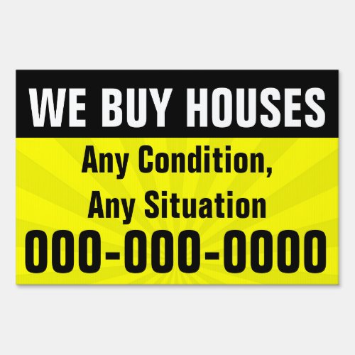 We Buy Houses Real Estate Investment Property Sign